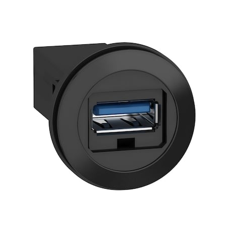 Panel mounted USB port, Harmony XB5, 3.0 port, plastic, 22mm, for USB interface jack type A MPN:XB5PUSB3