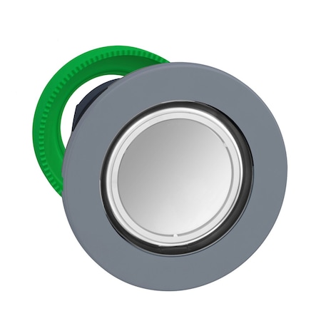 Head for illuminated push button, Harmony XB5, plastic, green flush, 22mm, LED, for customization MPN:ZB5FHCUST02