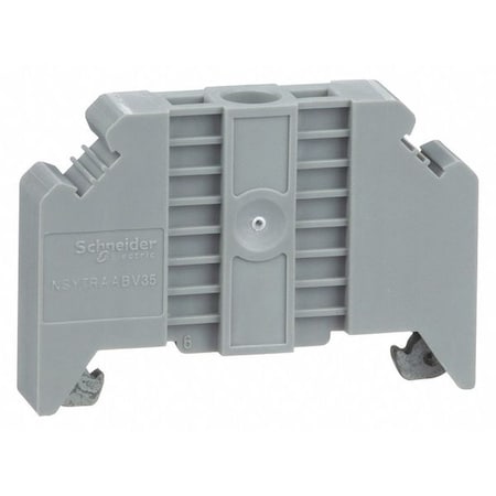 DIN Rail End Clamp, Screw Mount, 1.99 in L, Linergy TR, Plastic, Gray MPN:NSYTRAABV35