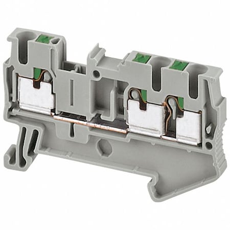 Terminal Block, Pass-Through, 1 Pole, 20 A, 600 V AC, 12 AWG, Gray MPN:NSYTRP23