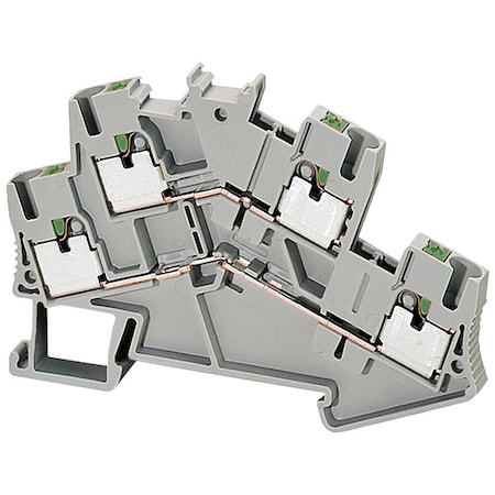 Terminal Block, Pass-Through, 2 Pole, 20 A, 600 V, 12 AWG, Gray MPN:NSYTRP24D