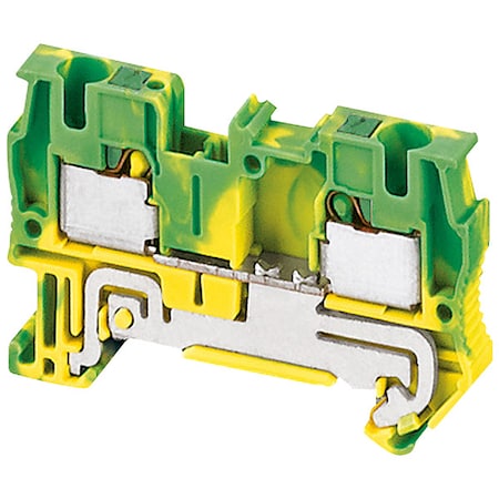 Terminal Block, Pass-Through, 1 Pole, 30 A, 600 V, 10 AWG, Green, Yellow MPN:NSYTRP42PE