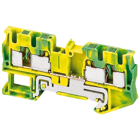 Terminal Block, Pass-Through, 1 Pole, 30 A, 600 V, 10 AWG, Green, Yellow MPN:NSYTRP44PE
