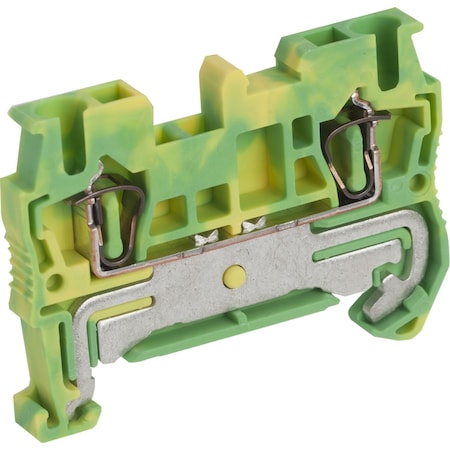 Terminal block, Linergy TR, spring type, protective earth, 2 points, 2.5sq mm, green-yellow, set of 50 MPN:NSYTRR22PE