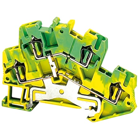 Terminal Block, Grounding, 1 Pole, 20 A, 600 V, 12 AWG, Green, Yellow MPN:NSYTRR24DPE