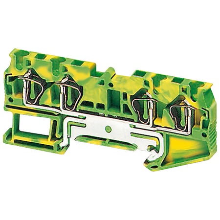 Terminal Block, Grounding, 1 Pole, 30 A, 600 V, 10 AWG, Green, Yellow MPN:NSYTRR44PE