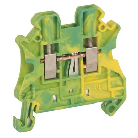 Terminal Block, Grounding, 1 Pole, 12 AWG, Screw Termination, Green, Yellow MPN:NSYTRV22PE