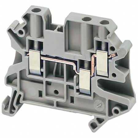 Terminal Block, Pass-Through, 1 Pole, 30 A, 150 V AC, 10 AWG, Screw Termination, Gray MPN:NSYTRV43