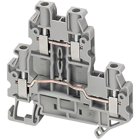 Terminal Block, Pass-Through, 30 A, 600 V AC, Gray MPN:NSYTRV44D