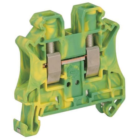 Terminal Block, Grounding, 1 Pole, 8 AWG, Screw Termination, Green, Yellow MPN:NSYTRV62PE