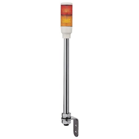 Tower Light Assembly, 24V, Red, Orange, 40 mm Dia., 438 1/2 mm Height, LED MPN:XVC4B2
