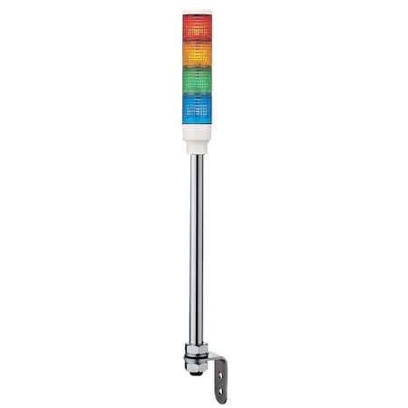 Tower Light Assembly, 24V, Red, Orange, Green, Blue, 40 mm Dia., 508 1/2 mm Height, LED MPN:XVC4B4