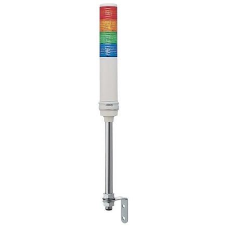 Tower Light Assembly, 24V, Red, Orange, Green, Blue, 40 mm Dia., 629 1/2 mm Height, LED MPN:XVC4B45S
