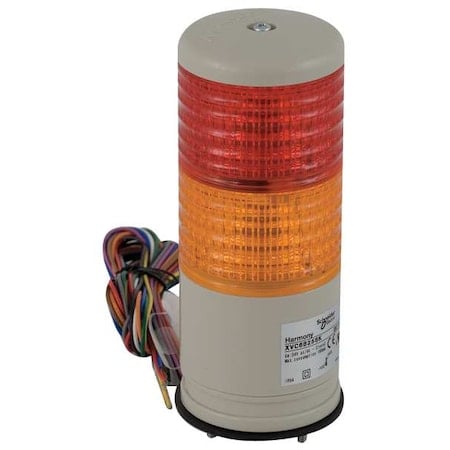 Tower Light Assembly, 24V, Red, Orange, 60 mm Dia., 160 13/16 mm Height, LED MPN:XVC6B25SK
