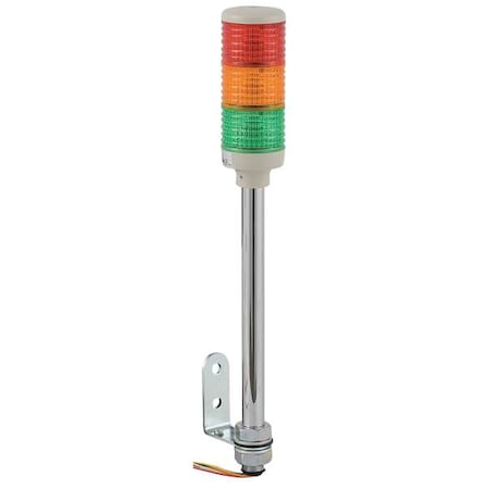 Tower Light Assembly, 24V, Red, Orange, Green, 60 mm Dia., 508 5/16 mm Height, LED MPN:XVC6B3