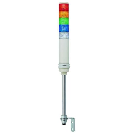 Tower Light Assembly, 24V, Red, Orange, Green, Blue, Clear, 60 mm Dia., 643 1/8 mm Height, LED MPN:XVC6B55S