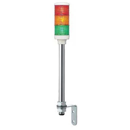 Tower Light Assembly, 100 to 240V, Red, Orange, Green, 60 mm Dia., 679 13/16 mm Height, LED MPN:XVC6M3