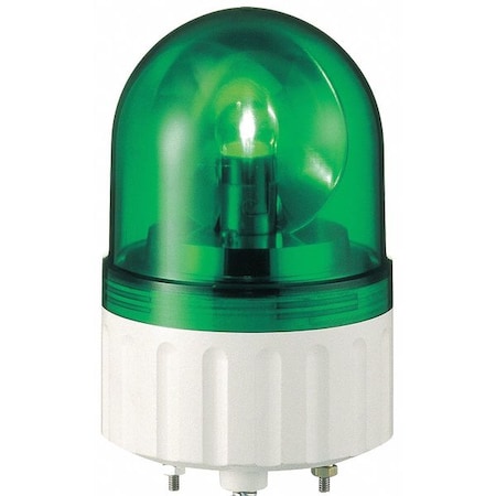 Warning Light, Green, Rotating Mirror LED, 24V AC/DC, 20 FPM, 3 5/16 in Dia., Surface MPN:XVR08B03