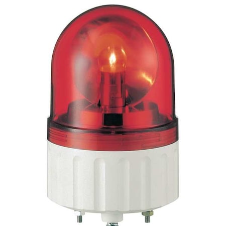 Warning Light, Red, Rotating Mirror LED, 24V AC/DC, 20 FPM, 3 5/16 in Dia., Surface MPN:XVR08B04