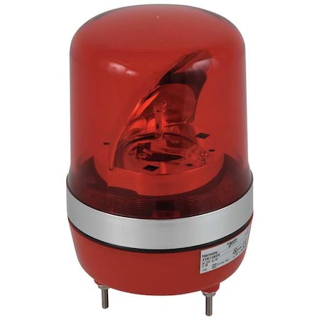 Warning Light, Red, Rotating Mirror LED, 24V AC/DC, 20 FPM, 4 5/32 in Dia., Surface MPN:XVR10B04