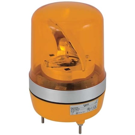 Warning Light, Orange, Rotating Mirror LED, 24V AC/DC, 20 FPM, 4 5/32 in Dia., Surface MPN:XVR10B05