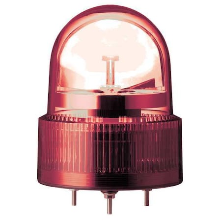 Beacon Light, Red, LED, 24V AC/DC, 138 FPM, 4 23/32 in Dia., Bolt And Nut MPN:XVR12B04