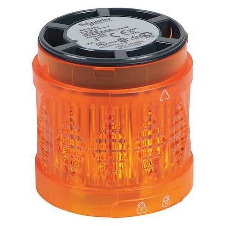 Tower Light Module, 24V AC, 24V DC, Orange, 60 mm Dia., 3 1/2 in Height, LED, XVU Series MPN:XVUC25