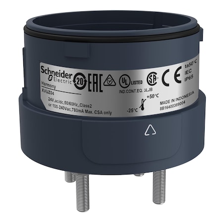 Fixing unit for modular tower lights, Harmony XVU, black, 60mm, 4 pins direct mounting MPN:XVUZ04