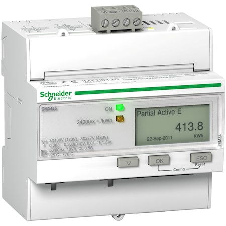 IEM3555 energy meter - Modbus - 1 DI - 1 DO - multi-tariff - Rogowski coil MPN:A9MEM3555