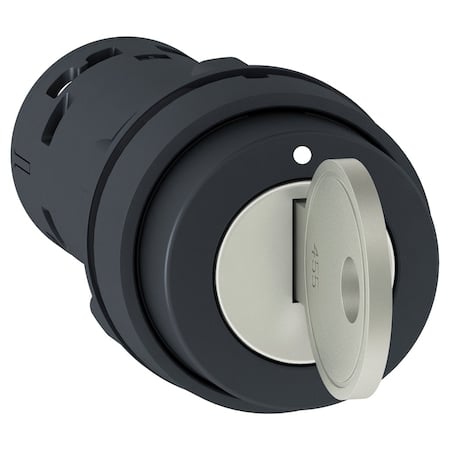 Monolithic key switch selector, Harmony XB7, plastic, black, 22mm, key 455, 3 positions, stay put, 2NO MPN:XB7NG33