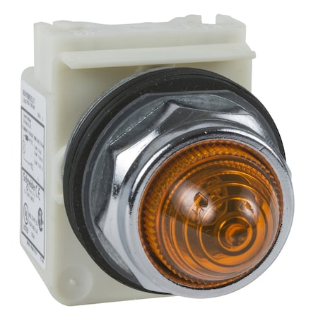 Pilot light, Harmony 9001K, metal, polycarbonate, domed, amber, 30mm, 220-240V MPN:9001KP7A9