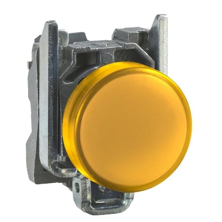 Pilot light, Harmony XB4, metal, orange, 22mm, universal LED, plain lens, 230.240V AC MPN:XB4BVM5