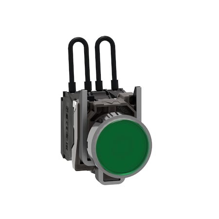 Push to test pilot light, Harmony XB4, metal, green, 22mm, universal LED, 24V MPN:XB4BW23B5