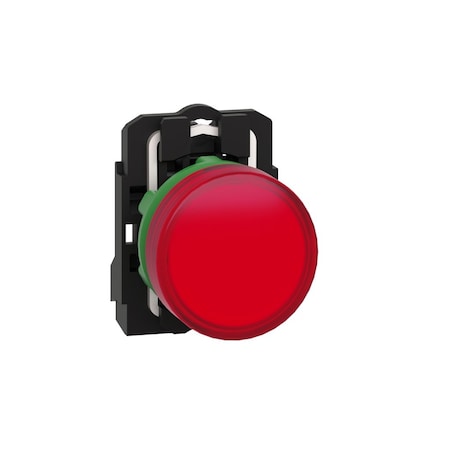 Pilot light, Harmony XB5, grey plastic, red, 22mm, universal LED, plain lens, 230.240V AC MPN:XB5AVM4