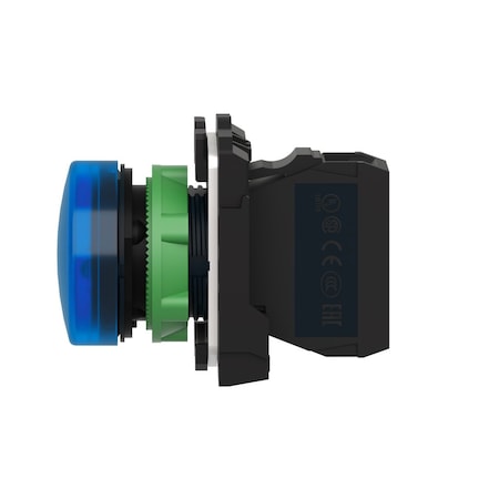 Pilot light, Harmony XB5, grey plastic, blue, 22mm, universal LED, plain lens, 230.240V AC MPN:XB5AVM6
