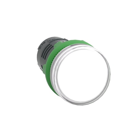 Monolithic pilot light, Harmony XB5, grey plastic, white, 22mm, universal LED, plain lens, 24V AC DC MPN:XB5EVB1