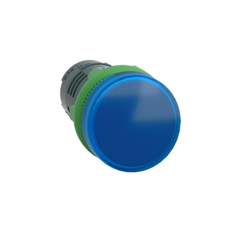 Monolithic pilot light, Harmony XB5, grey plastic, blue, 22mm, universal LED, plain lens, 24V AC DC MPN:XB5EVB6