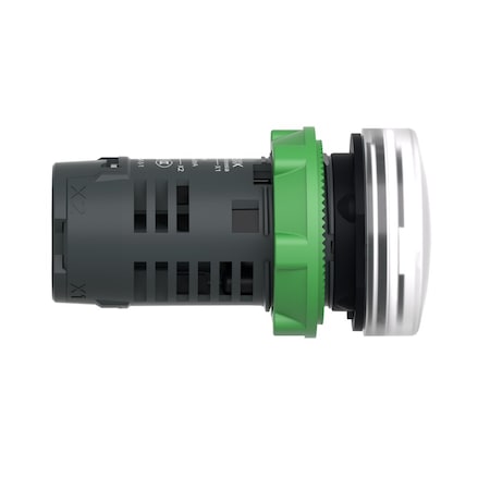 Monolithic pilot light, Harmony XB5, grey plastic, white, 22mm, universal LED, plain lens, 230.240V AC MPN:XB5EVM1