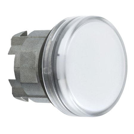Head for pilot light, Harmony XB4, white, 22 mm grooved lens BA9s bulb MPN:ZB4BV01S
