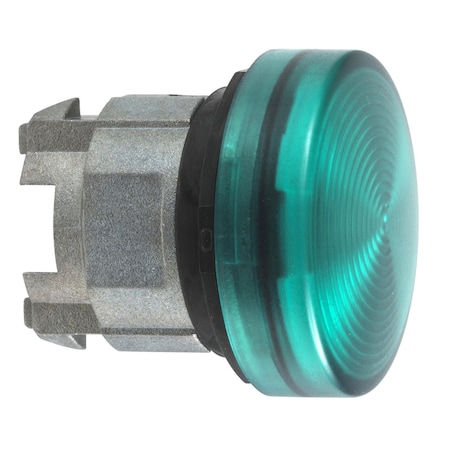 Head for pilot light, Harmony XB4, green, 22 mm with grooved lens BA9s bulb MPN:ZB4BV03S