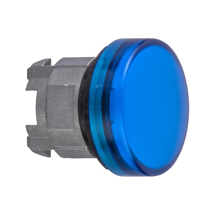 Head for pilot light, Harmony XB4, blue, 22 mm with grooved lens BA9s bulb MPN:ZB4BV06S