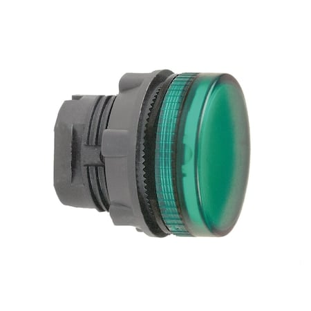 Head for pilot light, Harmony XB5, green, 22 mm grooved lens ba9s bulb MPN:ZB5AV03S
