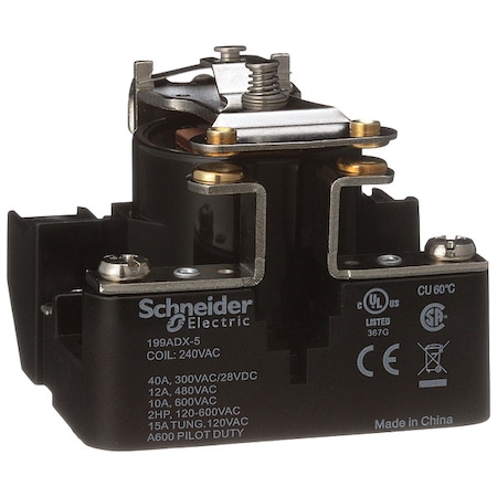 Surface, Open Power Relay, 40 A, 4 Pins, Screw MPN:199ADX-5