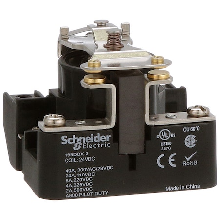 Surface, Open Power Relay, 40 A, 4 Pins, Screw MPN:199DBX-3