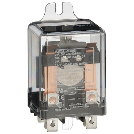 Flange Mount, Enclosed Power Relay, Square, 25 A, 5, Quick Connect MPN:389FXAXC1-24D