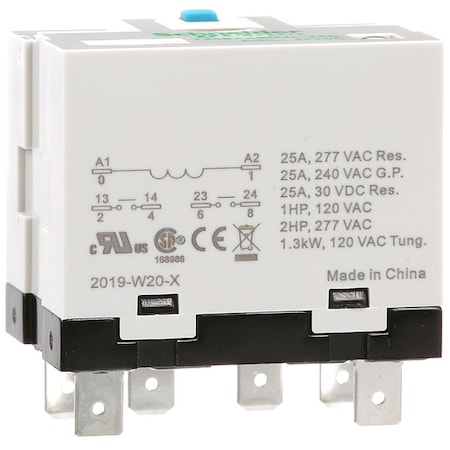 Socket, Enclosed Power Relay, Square, 25 A, 6 Pins, Quick Connect MPN:725BXXBM4L-24D