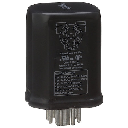 Socket, General Purpose Relay, Octal, 12 A, 8 Pins, Pin MPN:750XBXH-240A
