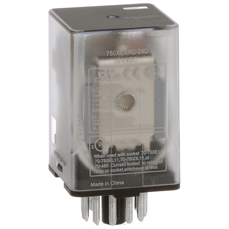 Plug-In, General Purpose Relay, Octal, 10 A, 11 Pins, Pin MPN:750XCXRC-24D