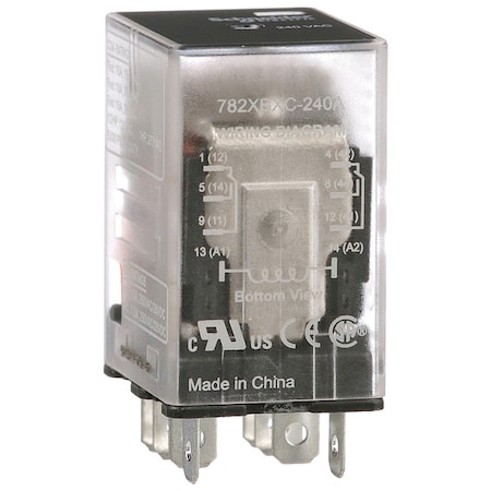 Socket, General Purpose Relay, Square, 15 A, 8 Pins, Faston Connector MPN:782XBXC-240A
