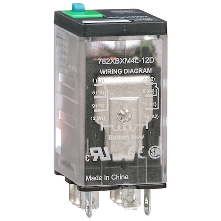 Socket, General Purpose Relay, Square, 15 A, 8 Pins, Faston Connector MPN:782XBXM4L-12D
